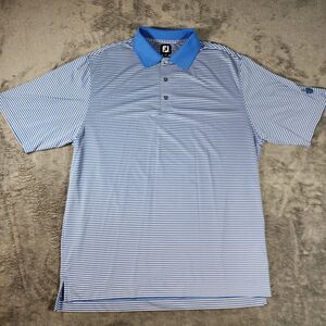 FCC Fairmount Country Club Golf Mens XL Footjoy FJ Blue Striped Golf Polo Read